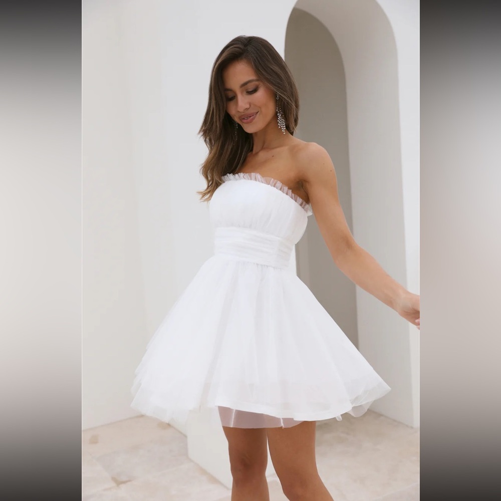 Hello Molly Hollywood Lights Tulle Mini Dress White